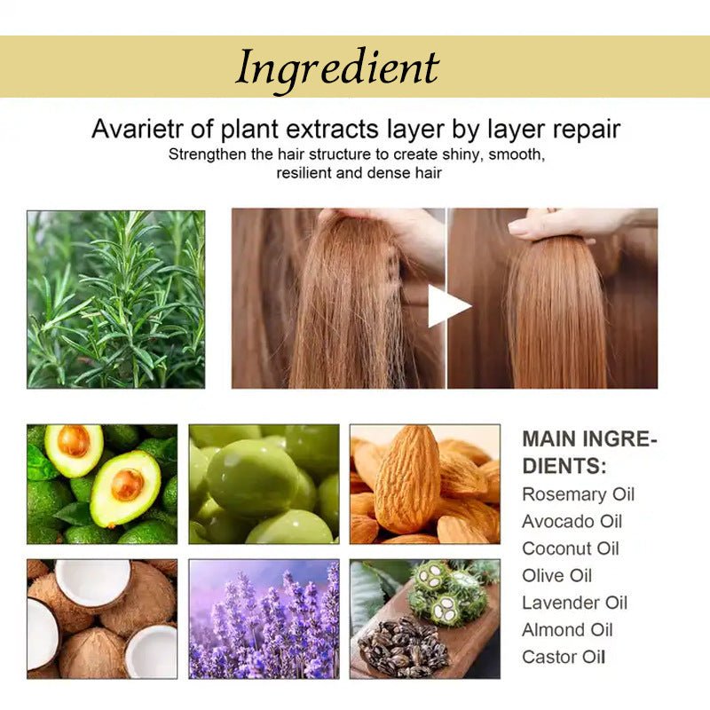 Huile Concentrée Nourrissante 5-en-1 Avocat, Lavande, Ricin, Coco & Romarin pour Cheveux Abîmés - Beshariel Beauty