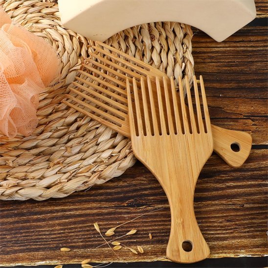Peigne afro en bois | Démêlage sans douleur