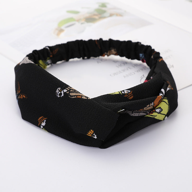 Bandeau Cheveux Élastique Nœud Croisé