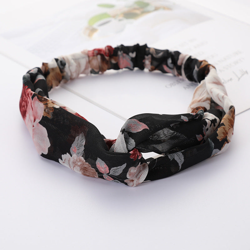 Bandeau Cheveux Élastique Nœud Croisé