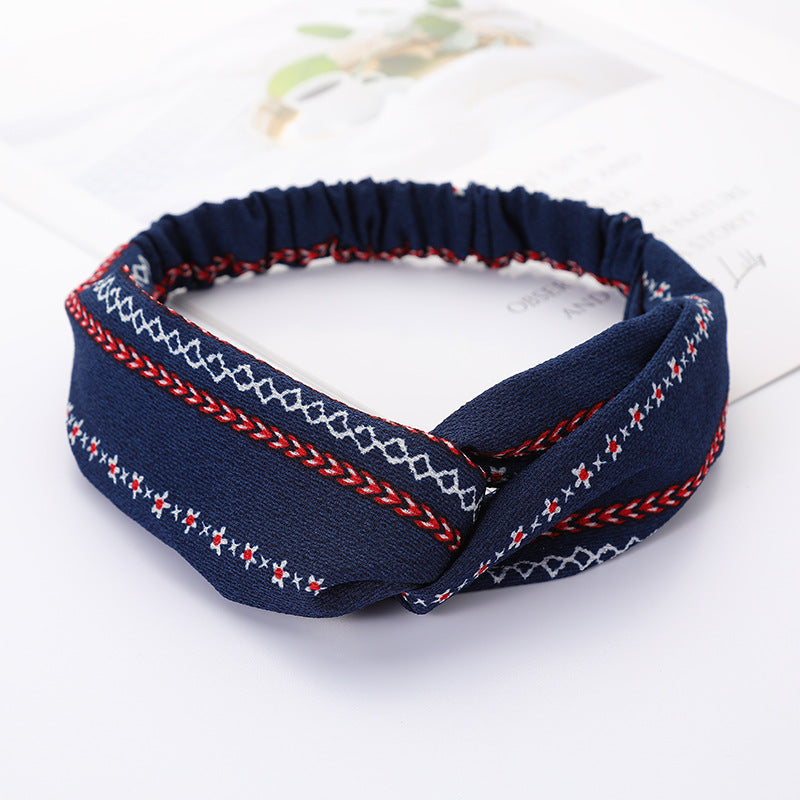 Bandeau Cheveux Élastique Nœud Croisé