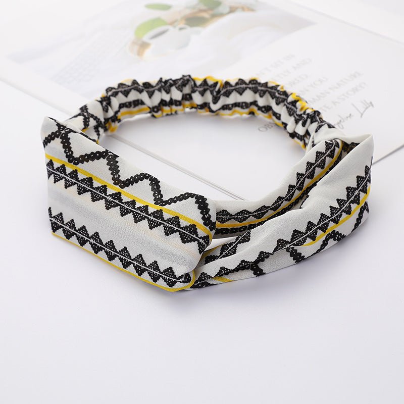 Bandeau Cheveux Élastique Nœud Croisé