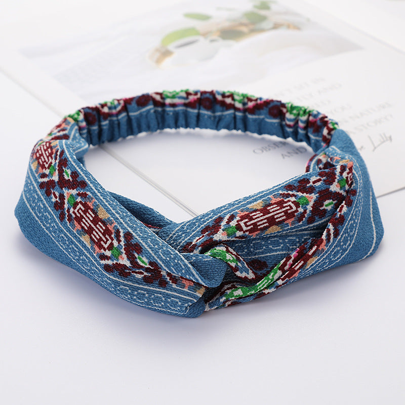 Bandeau Cheveux Élastique Nœud Croisé