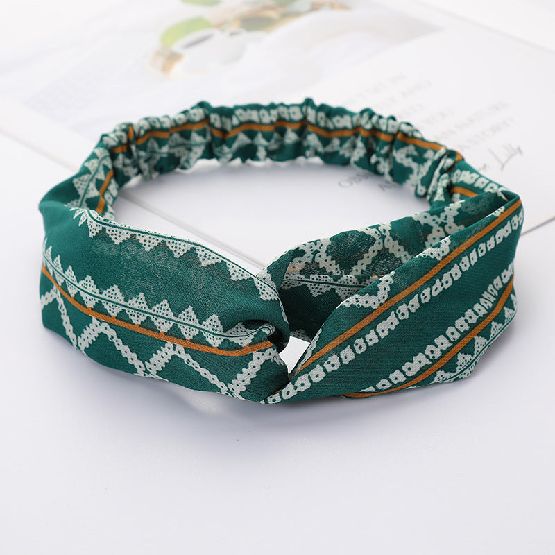 Bandeau Cheveux Élastique Nœud Croisé