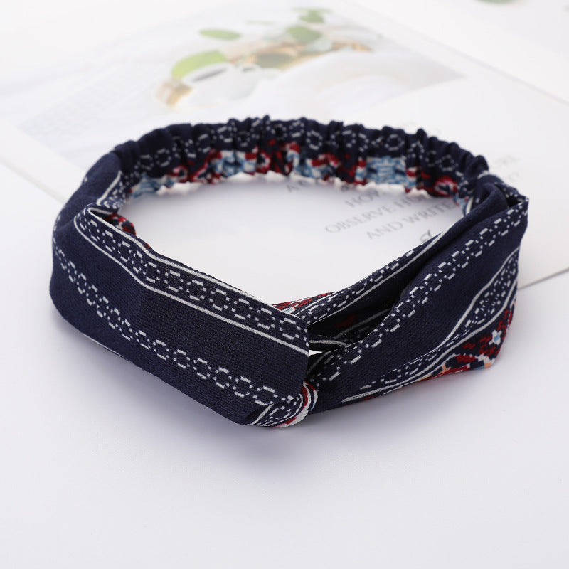 Bandeau Cheveux Élastique Nœud Croisé