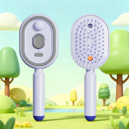 Brosse Démêlante & Massage Cuir Chevelu avec Spray Électrique