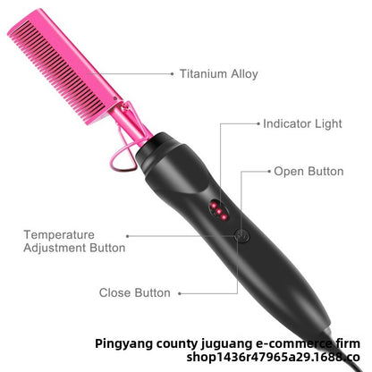 Peigne Chauffant Électrique Humide et Sec - Dents Fines Professionnelles