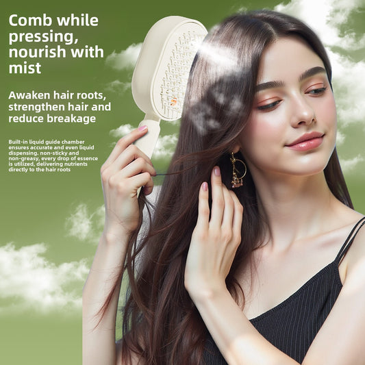 Brosse Démêlante & Massage Cuir Chevelu avec Spray Électrique - Beshariel Beauty