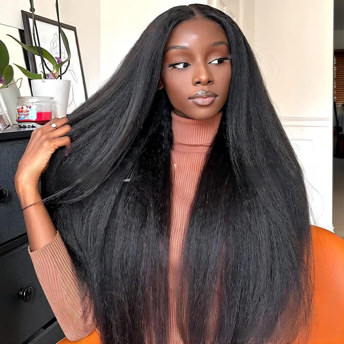 Perruque en dentelle intégrale – Texture afro étirée – 100 % cheveux humains premium - Beshariel Beauty