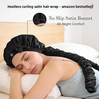 Satin Heatless Curly Nightcap - Beshariel Beauty